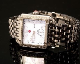 Michele Watch Milou MW15A01A2025 Diamond And Mother of Pearl Womens	23mm square face	