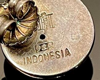 Vintage Sterling Silver Large Round Studs	18mm diameter