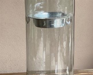 Lg Restoration Hardware Outdoor Glass Candle Holder Decor	23.5in H x 13in Diameter	