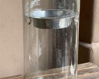 Lg Restoration Hardware Outdoor Glass Candle Holder Decor	23.5in H x 13in Diameter	