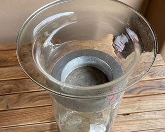 Sm Outdoor Glass Candle Holder Decor	19in H x 9.5in Diameter	