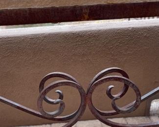 Rustic Metal Frame Flagstone Top Patio Accent Table	30x23x66.5in	HxWxD