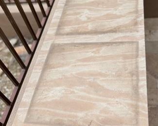 Rustic Metal Frame Flagstone Top Patio Accent Table	30x23x66.5in	HxWxD