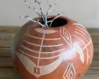 Ceramic  Fish Bone Pot	10in h x 12in diameter	