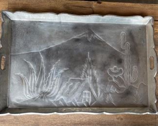 Punched Tin Mexico Serving Tray	1.5x25x16.5in	