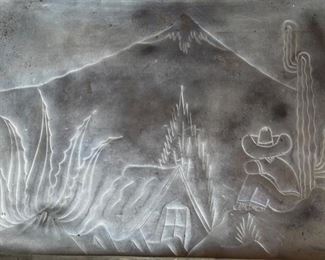 Punched Tin Mexico Serving Tray	1.5x25x16.5in	