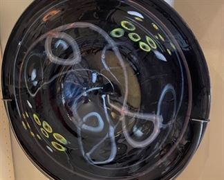 Artist Made Lg Art-glass Plate/Disc on Stand	29x21x8in	HxWxD