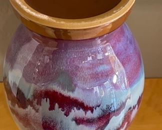 Chinese Porcelain Vase Double Ring Dragon	12.5in H x 6in diameter (at top)	