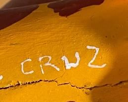 2pc Oaxacan Wood Carving Giraffes Folk Art	16 & 13in H	