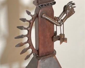 Metal Kachina Mark Finn Kokopelli  Art	16.5x7x5in