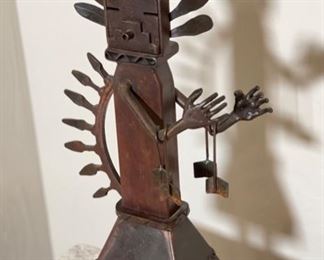 Metal Kachina Mark Finn Kokopelli  Art	16.5x7x5in