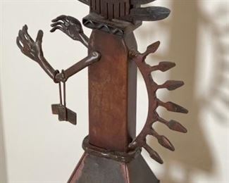 Metal Kachina Mark Finn Kokopelli  Art	16.5x7x5in