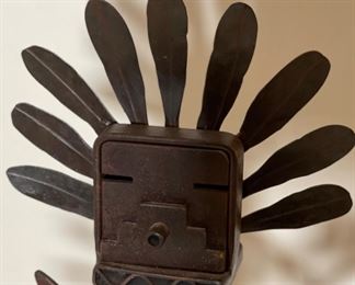 Metal Kachina Mark Finn Kokopelli  Art	16.5x7x5in