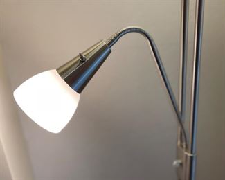 Brush Steel 2 Head Floor Lamp	72.5in H x 15in Diameter at top	