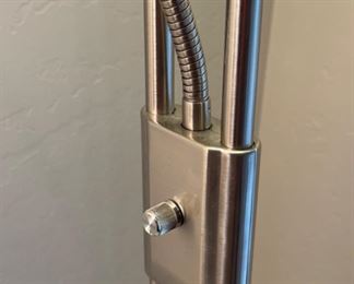 Brush Steel 2 Head Floor Lamp	72.5in H x 15in Diameter at top	