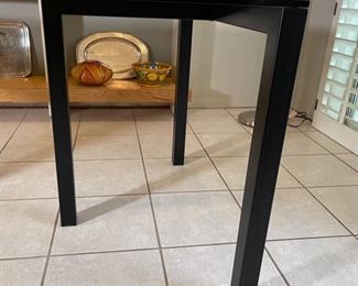 Contemporary 3-Piece Glass & Steel Dining Table	29x36x66in	