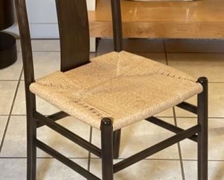 8 pc Cassina Contemporary Italian Wood & Weave Dining Chairs	35x17.5x17in	HxWxD