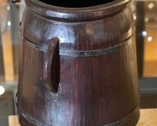 Vintage Wood Bucket Decor	10in H x 7in Diameter	