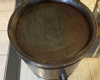 Vintage Wood Bucket Decor	10in H x 7in Diameter	