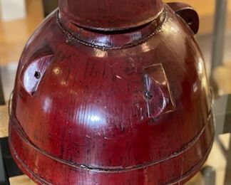 Primitive Wide Base Lidded Bucket	10in H x 12in diameter at bottom