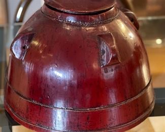 Primitive Wide Base Lidded Bucket	10in H x 12in diameter at bottom