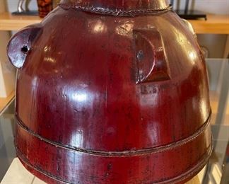 Primitive Wide Base Lidded Bucket	10in H x 12in diameter at bottom