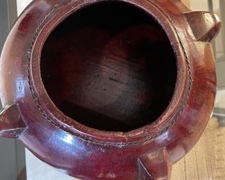 Primitive Wide Base Lidded Bucket	10in H x 12in diameter at bottom