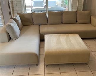 B&B Italia Contemporary Fabric Sofa & Ottoman	30in H x 4in D x 125-82in	HxWxD