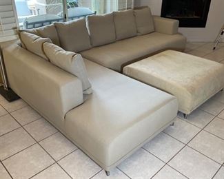 B&B Italia Contemporary Fabric Sofa & Ottoman	30in H x 4in D x 125-82in	HxWxD