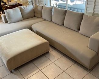 B&B Italia Contemporary Fabric Sofa & Ottoman	30in H x 4in D x 125-82in	HxWxD