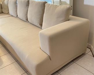 B&B Italia Contemporary Fabric Sofa & Ottoman	30in H x 4in D x 125-82in	HxWxD