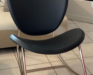 Contemporary Faux Leather  & Steel Rocking Chair Susan	30x27x33in	