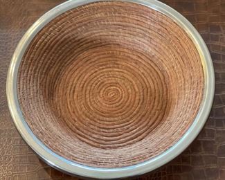 Neiman Marcus Weave Metal Rim Centerpiece Bowl	19in Diameter