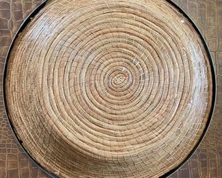 Neiman Marcus Weave Metal Rim Centerpiece Bowl	19in Diameter