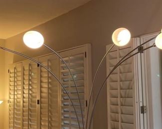 5 Head Contemporary Arc Lamp	92in H x 46in Reach	