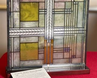 Frank Lloyd Wright Ward W. Willits House Skylight Glass Panel	Panel: 10in x 10in	