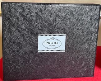 Authentic Sm Prada Clutch Purse in box	5x9.5x2.5in	HxWxD