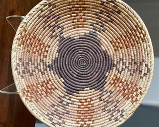 Hand Made Coil Basket Native Modern	15in Diameter	