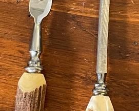 Stag/Antler Atkinson Bros Sheffield England Carving Set	Case: 1.5x14x5in	HxWxD