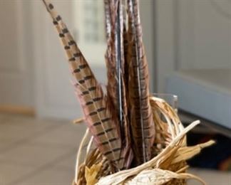 Artist Made Decor Basket w/ Feathers Portland	