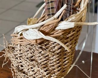 Artist Made Decor Basket w/ Feathers Portland	
