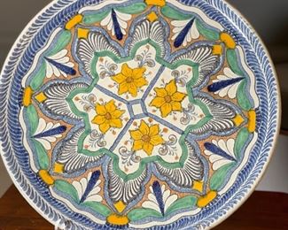 Lg Mexican Talavera Platter Mexico Marcos Pottery	16in Diameter	