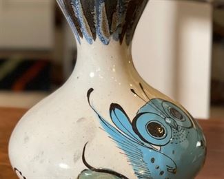 Tonala El Palomar Mexico Bird Vase	7in H x 6in Diameter	