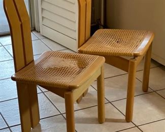 2pc Cassini 80s Modern Cane Chairs	33x17x18in