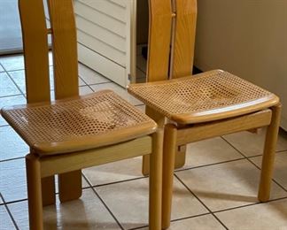 2pc Cassini 80s Modern Cane Chairs	33x17x18in