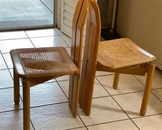 2pc Cassini 80s Modern Cane Chairs	33x17x18in