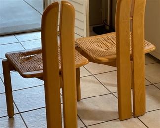 2pc Cassini 80s Modern Cane Chairs	33x17x18in