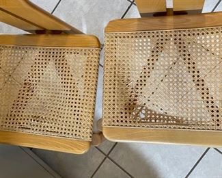 2pc Cassini 80s Modern Cane Chairs	33x17x18in