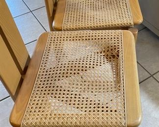 2pc Cassini 80s Modern Cane Chairs	33x17x18in