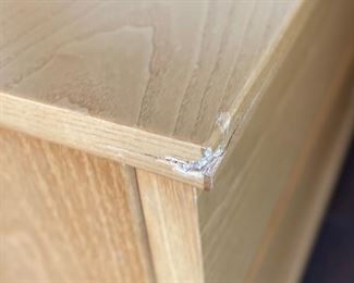 AS-IS 2pc Modern Oak 2-Drawer Low Profile Nightstands PAIR	14x24x16in	HxWxD